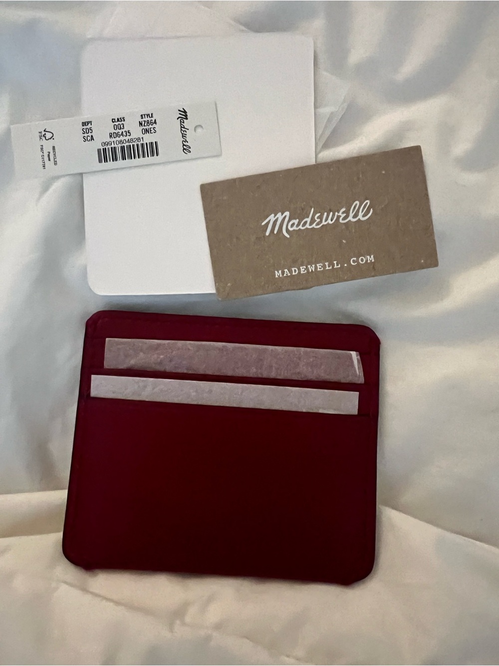 Madewell Burgundy Leather Card & Key Sleeve